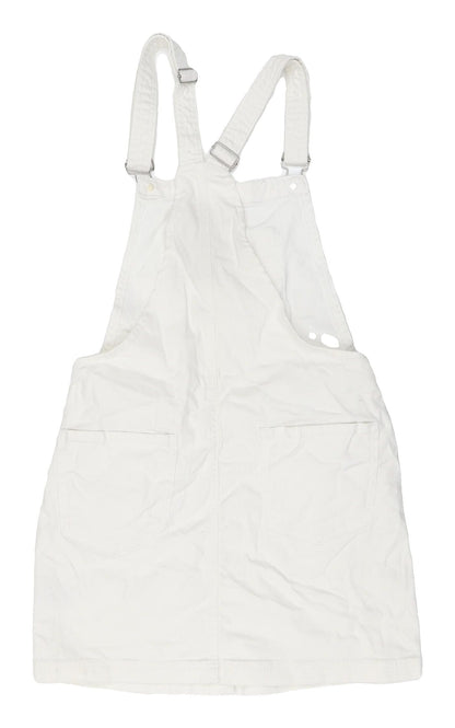 Brave Soul Women's White Pinafore Dress UK 8