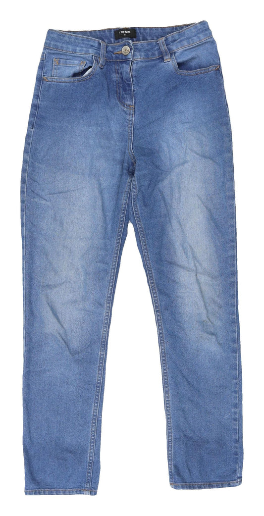 Womens UK Size 12 Denim Regular Fit Straight Blue Jeans
