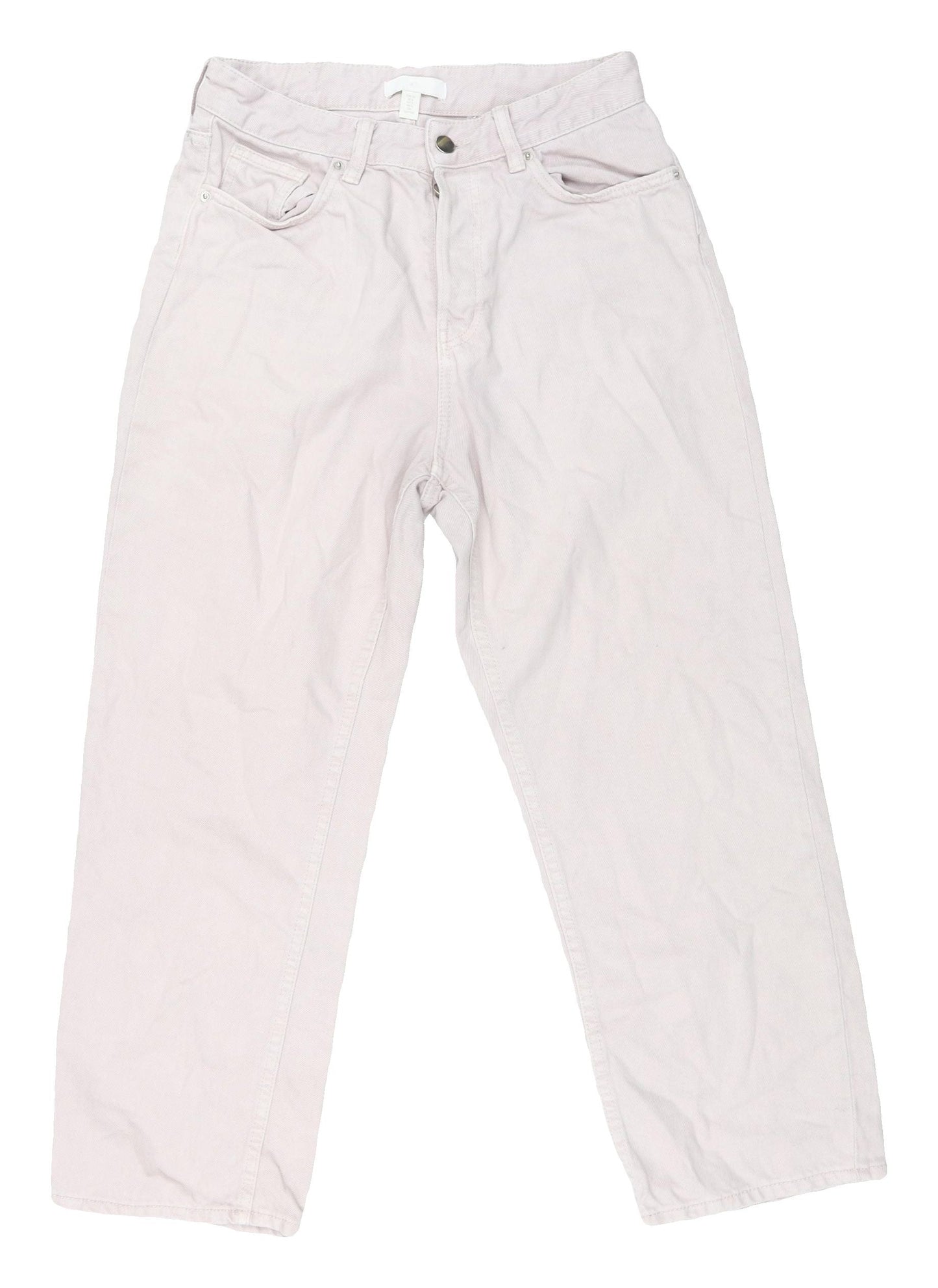 Womens UK Size 10 H&M Regular Fit Straight White Jeans