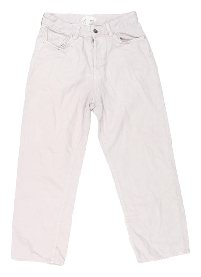 Womens UK Size 10 H&M Regular Fit Straight White Jeans