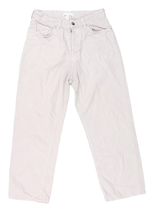 Womens UK Size 10 H&M Regular Fit Straight White Jeans