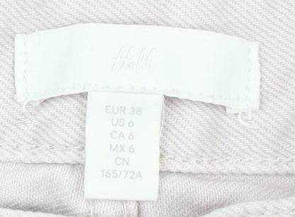Womens UK Size 10 H&M Regular Fit Straight White Jeans
