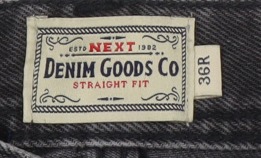 Next Men's Grey Denim Biker Shorts, Size L, Distressed