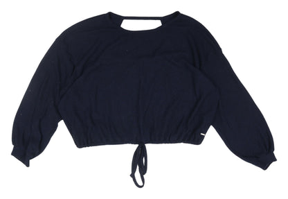 Womens UK Size XL Hollister Blue Cropped Blouse