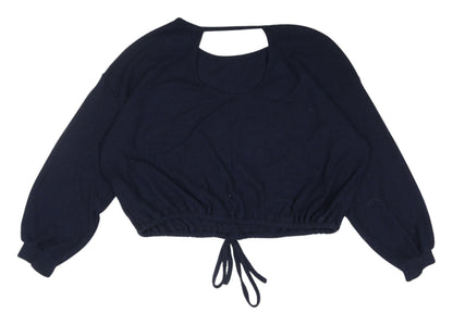 Womens UK Size XL Hollister Blue Cropped Blouse