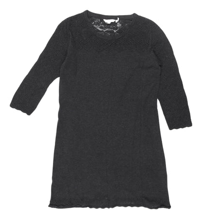 Womens UK Size 10 FatFace Black Tunic Jumper