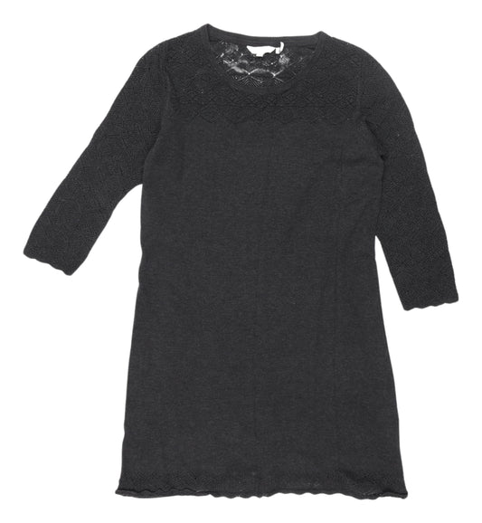 Womens UK Size 10 FatFace Black Tunic Jumper