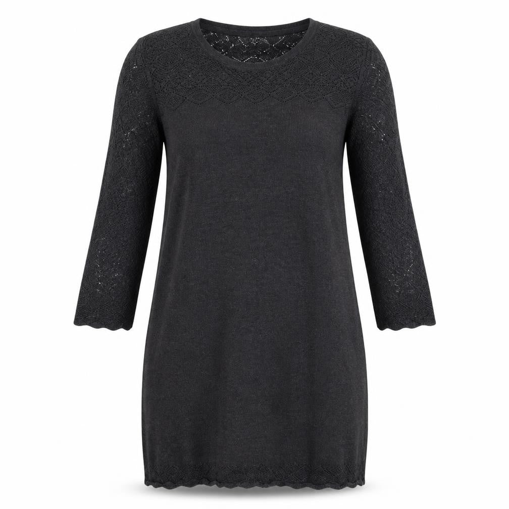 Womens UK Size 10 FatFace Black Tunic Jumper
