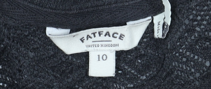 Womens UK Size 10 FatFace Black Tunic Jumper