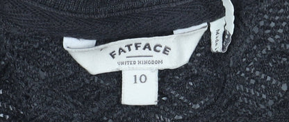 Womens UK Size 10 FatFace Black Tunic Jumper
