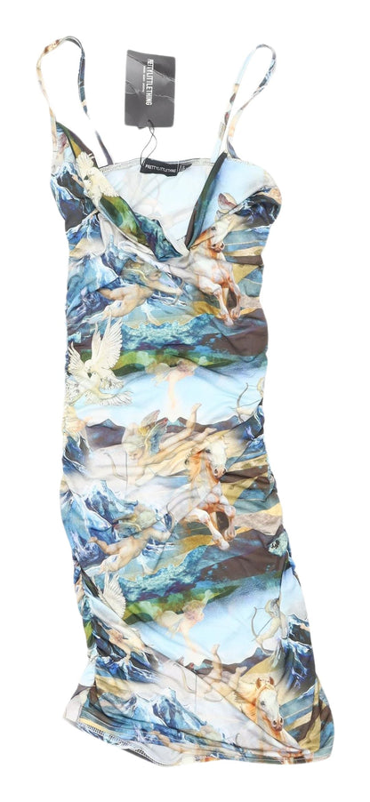 PrettyLittleThing Women's Multicoloured Slip Dress - Size 6