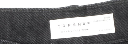 Topshop Women's Plus Size Black Mom Jeans