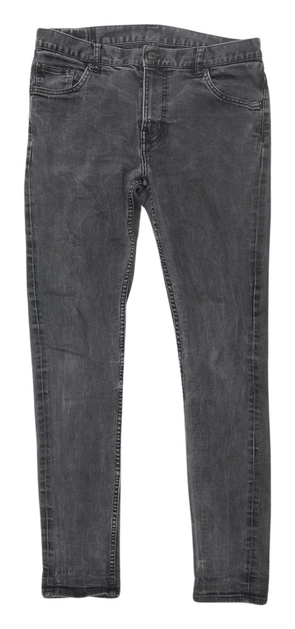 Weekday Men's Grey Skinny Jeans W32 L32 Slim Fit