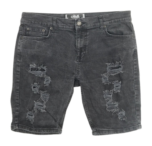 SikSilk Men's Black Biker Shorts Size 36