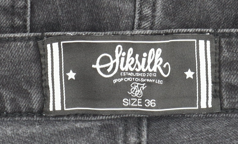 SikSilk Men's Black Biker Shorts Size 36