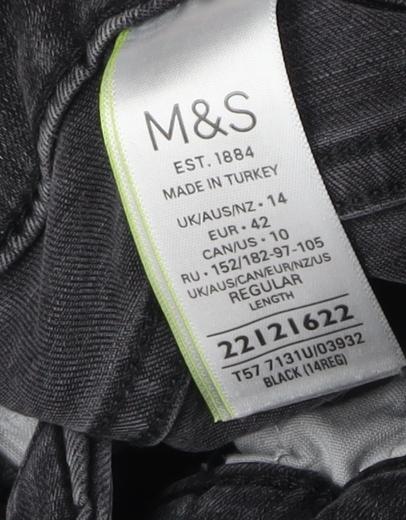 Womens UK Size 14 Marks and Spencer Regular Fit Skinny Black Jeans