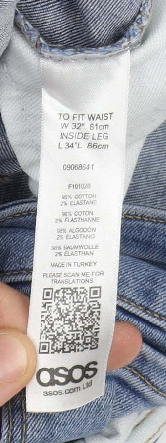 ASOS Blue Skinny Women’s Jeans - L, Distressed, Slim Fit