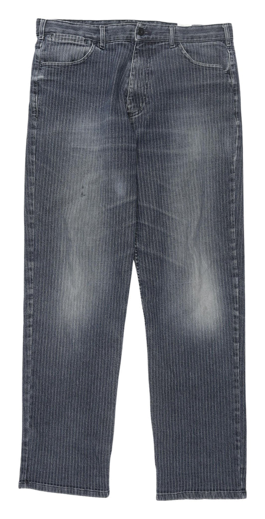 NEXT Men's Blue Relaxed Fit Striped Jeans 36W