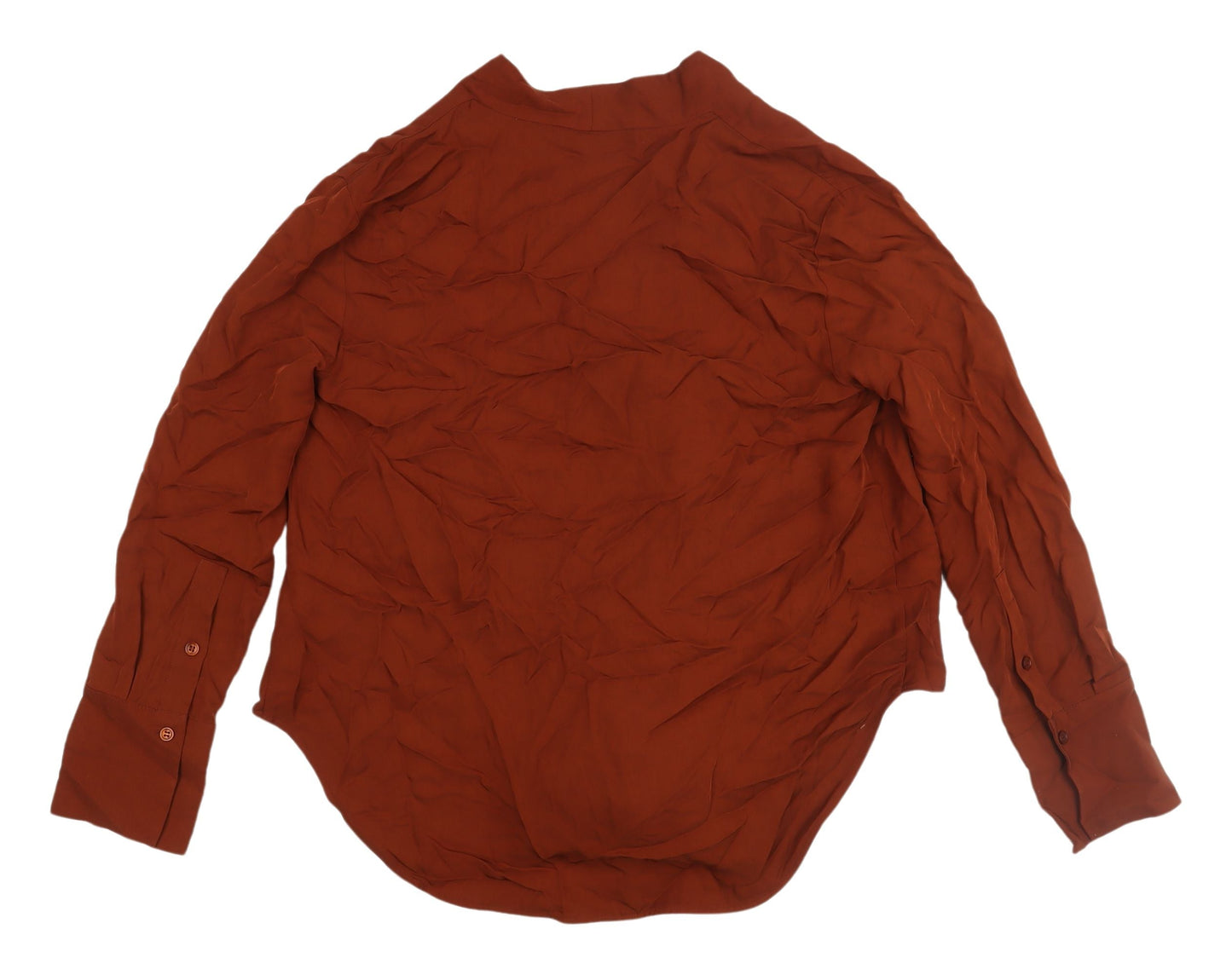 Womens UK Size XS Zara Brown Wrap Blouse
