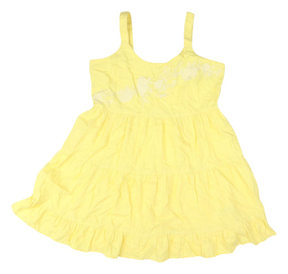Next Women's Yellow Sleeveless Floral Dress UK 16