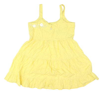 Next Women's Yellow Sleeveless Floral Dress UK 16