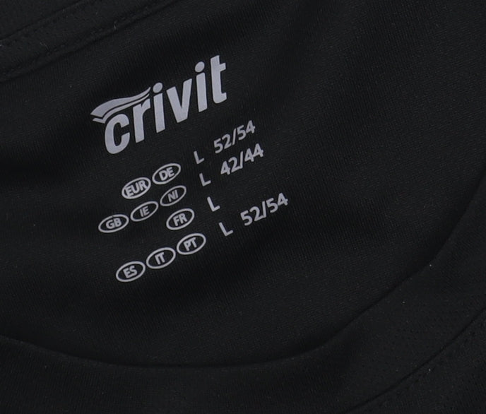 Crivit Black Unisex Activewear T-Shirt L