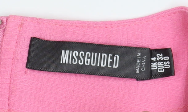 Womens UK Size UK 4 Missguided Pink Cropped Blouse