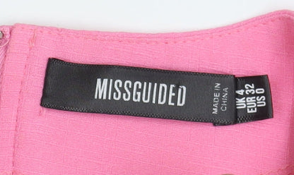Womens UK Size UK 4 Missguided Pink Cropped Blouse