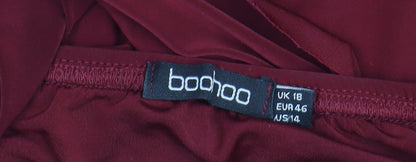 Boohoo Women's Red Off Shoulder Blouse Size 18