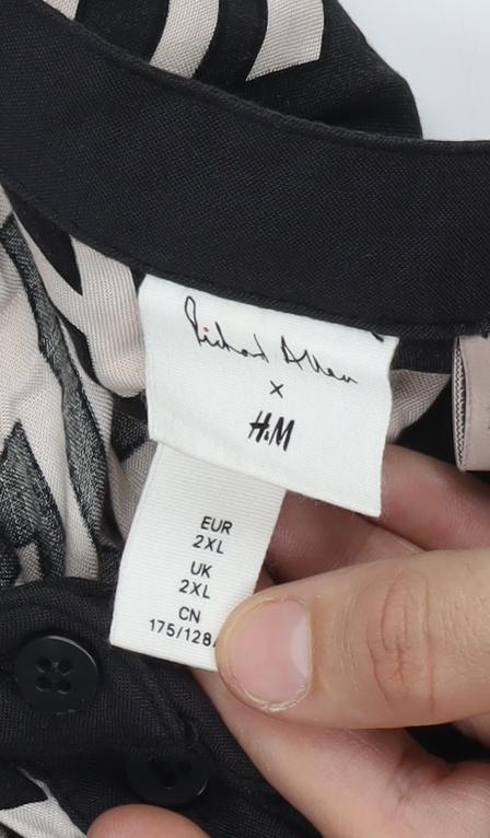 Womens UK Size 2XL H&M Black  Blouse