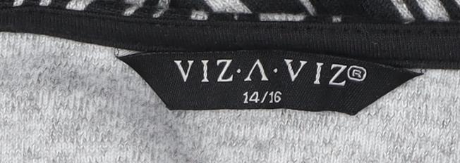 Womens UK Size 14 Plus Viz-A-Viz Black Cardigan Jumper