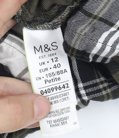 Womens UK Size 12 Marks and Spencer Green Basic Blouse