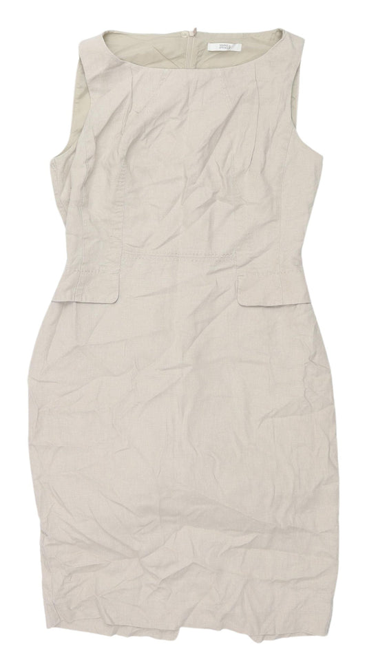 Marks and Spencer Beige Sheath Dress UK 10