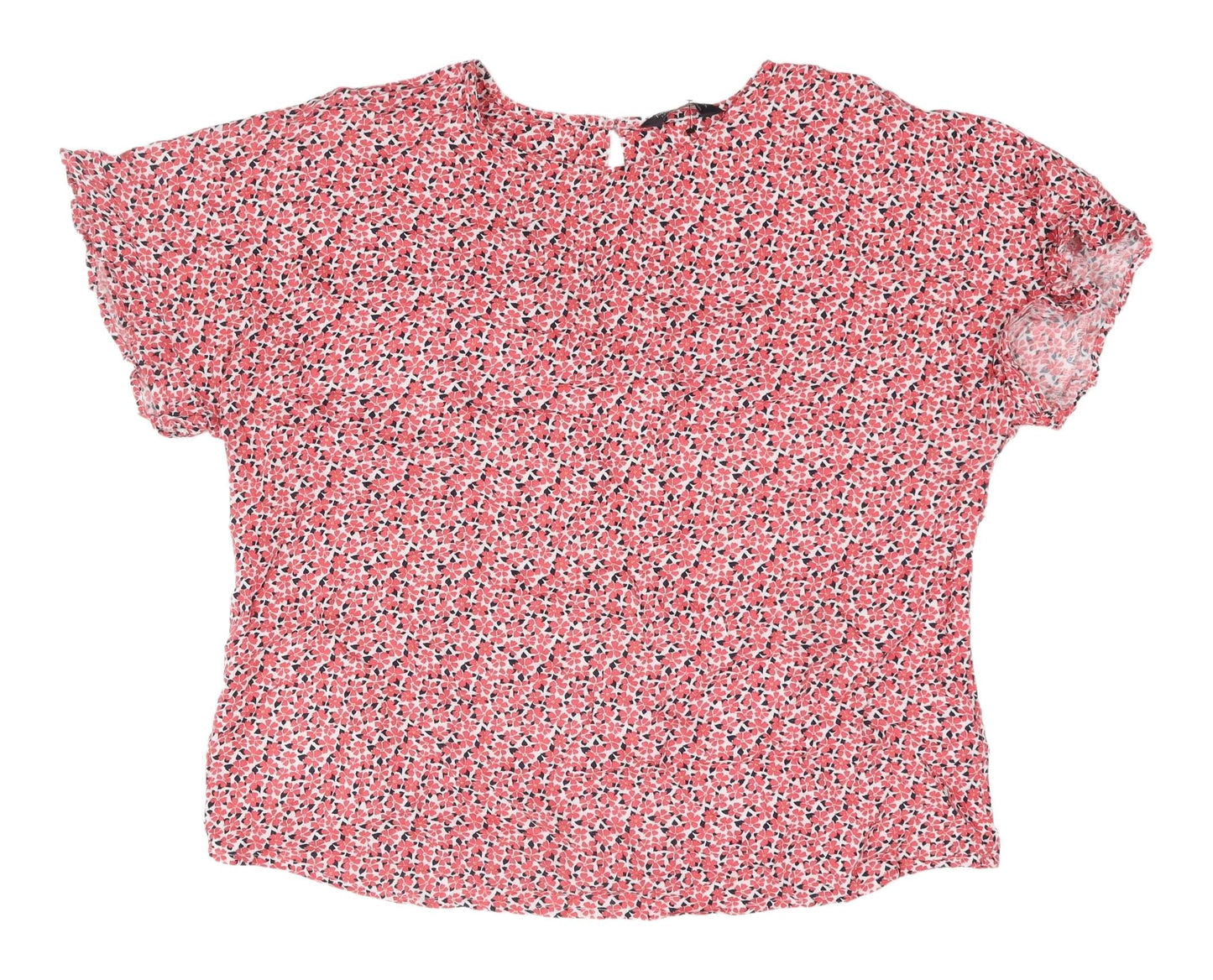 Womens UK Size 14 Marks and Spencer Red Basic T-Shirt
