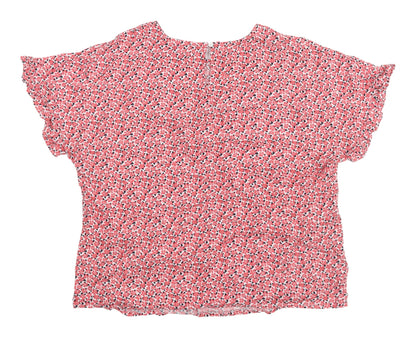 Womens UK Size 14 Marks and Spencer Red Basic T-Shirt