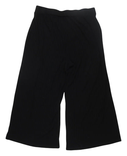 Loungewear Women's Black Trousers Wide-Leg 20