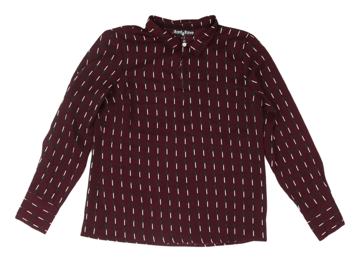 Womens UK Size 12 Rant & Rave Red Classic Blouse