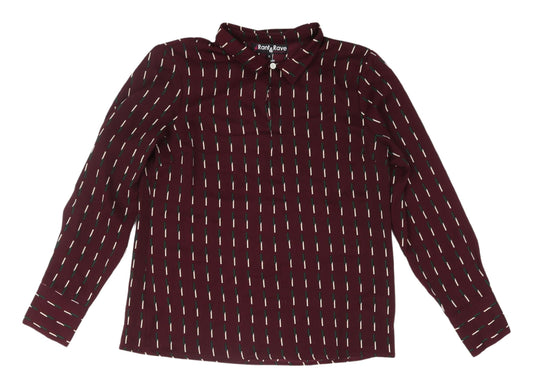 Womens UK Size 12 Rant & Rave Red Classic Blouse