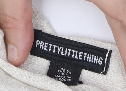 PrettyLittleThing White Slip Dress - Size 6