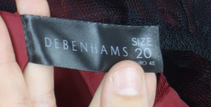 Debenhams Women's Red Slip Dress, Size 20