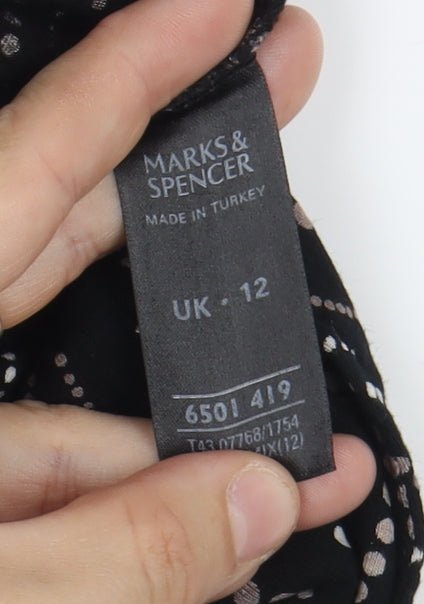 Womens UK Size 12 Marks and Spencer Black Basic Blouse
