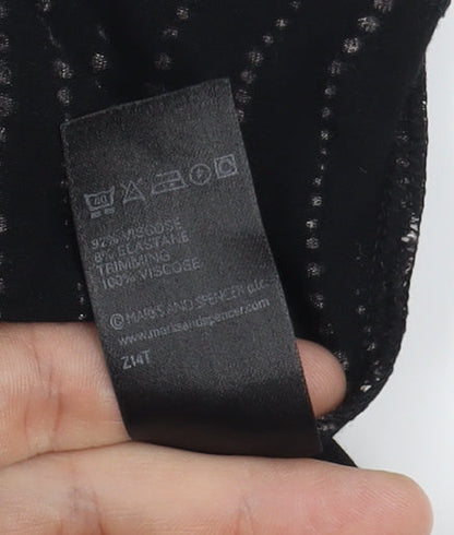 Womens UK Size 12 Marks and Spencer Black Basic Blouse