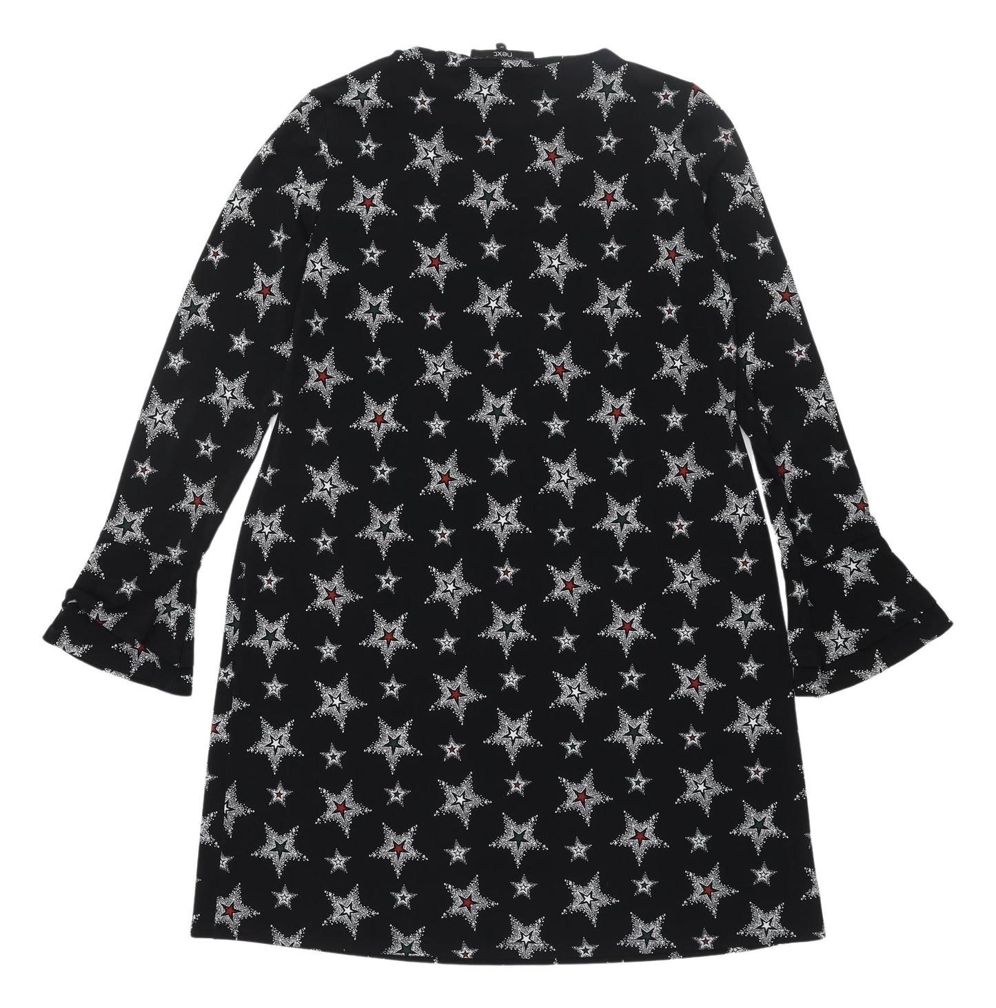 Next Women's Black Star Print Shift Dress Size 10