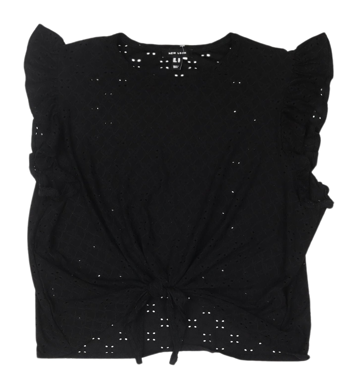 Womens UK Size 18 New Look Black Cropped Blouse