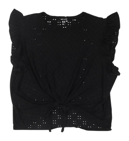 Womens UK Size 18 New Look Black Cropped Blouse