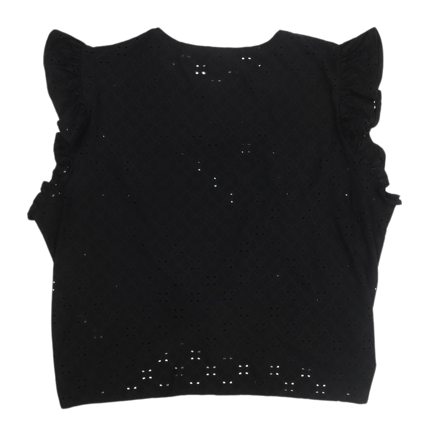 Womens UK Size 18 New Look Black Cropped Blouse