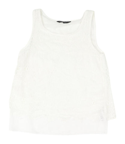 Dorothy Perkins Women's White Lace Tank Top Size 10