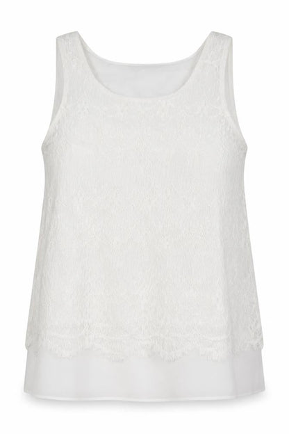 Dorothy Perkins Women's White Lace Tank Top Size 10