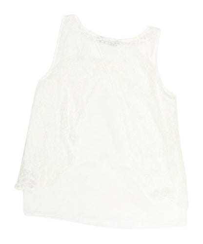 Dorothy Perkins Women's White Lace Tank Top Size 10