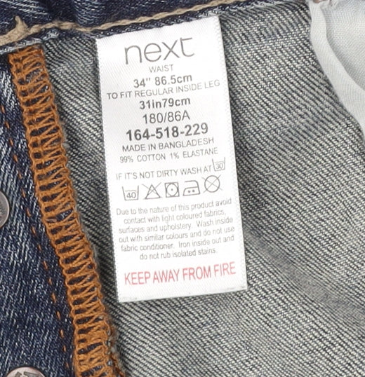 Mens UK Size M NEXT Regular Fit Straight Blue Jeans